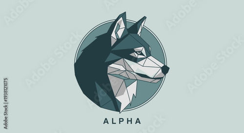 Geometric Wolf Head Portrait - Modern Wildlife Illustration