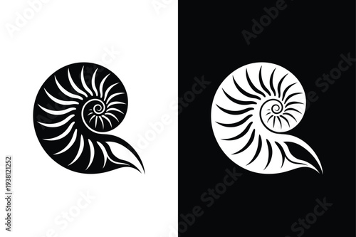 Nautilus vector icon graphic isolated sketch illustration on white background.
