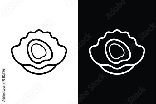 Oyster vector icon graphic isolated sketch illustration on white background.