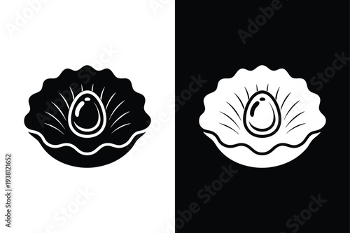 Oyster vector icon graphic isolated sketch illustration on white background.