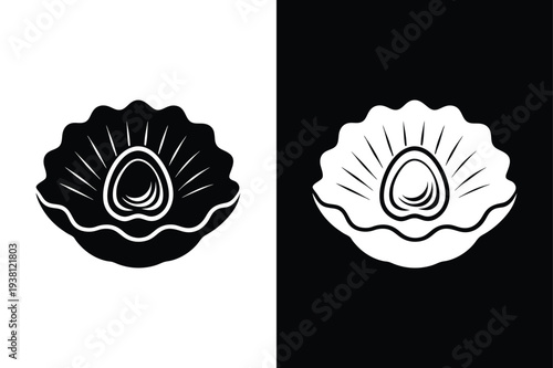 Oyster vector icon graphic isolated sketch illustration on white background.