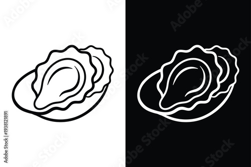 Oyster vector icon graphic isolated sketch illustration on white background.
