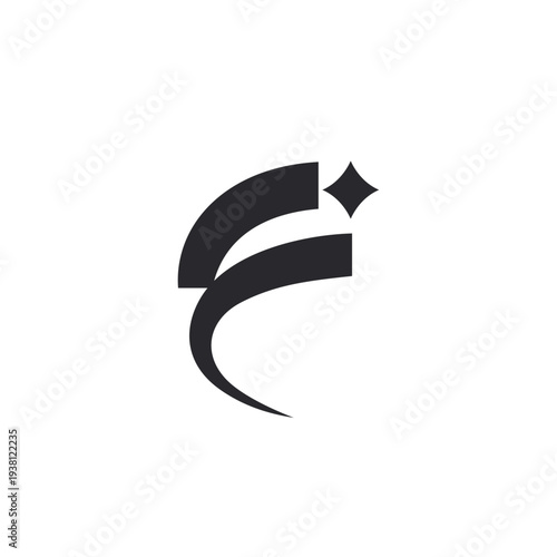Modern abstract vector logo, letter F.