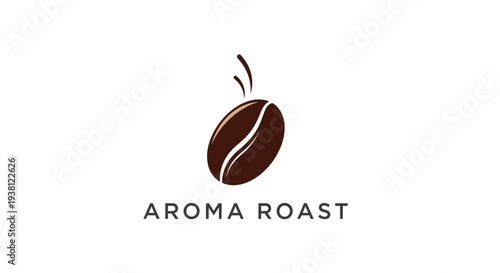 Fresh Coffee Bean Aroma Illustration with Rising Steam