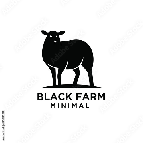 Black Sheep Logo Minimalist Silhouette Design for Farm and Agriculture Branding