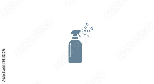 Simple illustration of a spray bottle with mist.