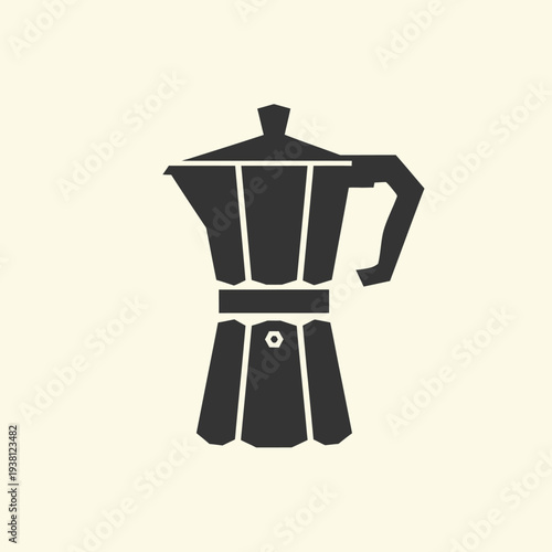 Stovetop Espresso Coffee Maker Illustration.
