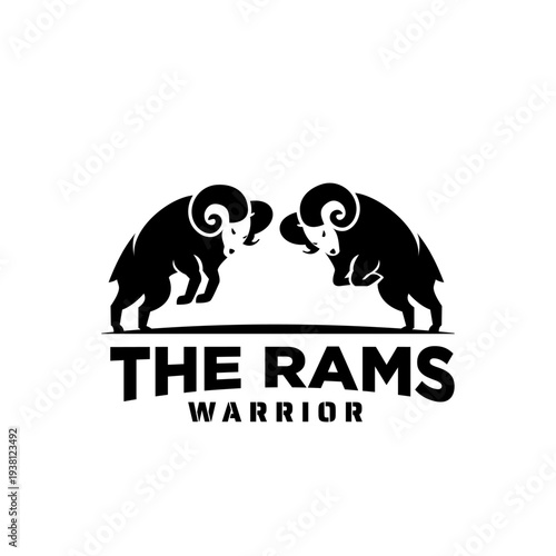 The Rams Warrior logo featuring two confronting ram silhouettes with large horns, symbolizing strength and power.