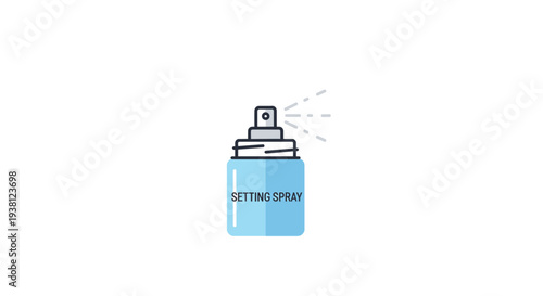 A simple illustration of a setting spray bottle with a spray nozzle.