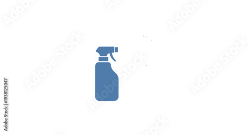 Blue Spray Bottle Icon on White Background.