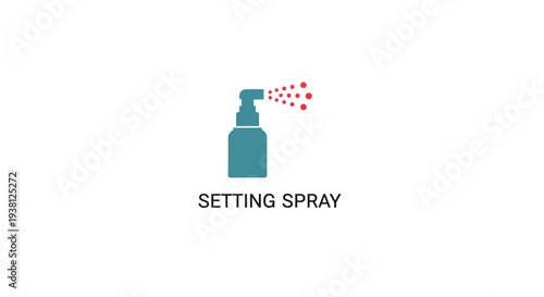 Simple illustration of a setting spray bottle with spray.