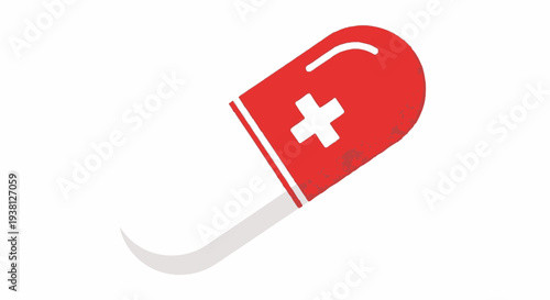 Medical Capsule with Swiss Cross Symbol, Healthcare Concept