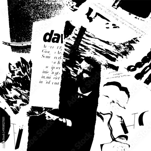 Wallpaper Mural Artistic fashion week classic collage background. Basis graphics black and white Torontodigital.ca