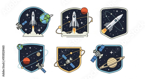 Collection of Space Exploration Patches and Badges.