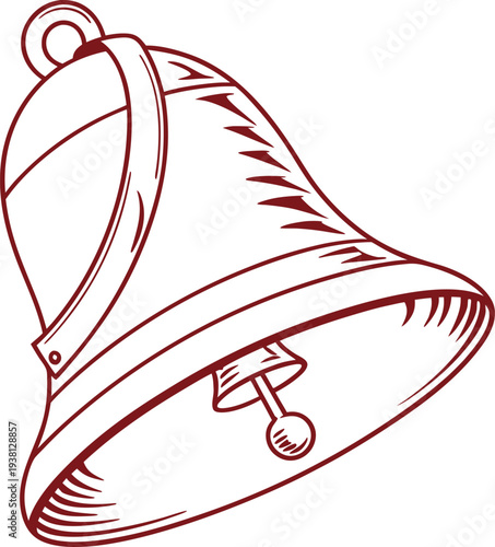 Classic illustration of a traditional bell with a clapper inside Vector