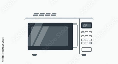 Modern Kitchen Appliance Microwave Oven Isolated on White Background