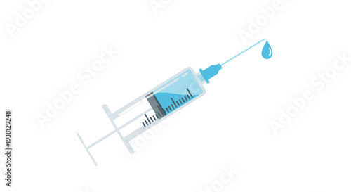 Medical Injection Syringe with Liquid Drop, Healthcare Concept
