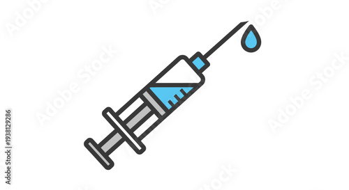 Medical Injection Syringe with Fluid Drop - Healthcare Concept