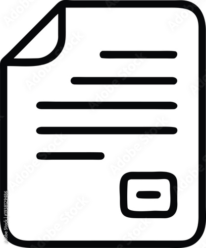 Simple icon of a document with a paperclip attachment Vector