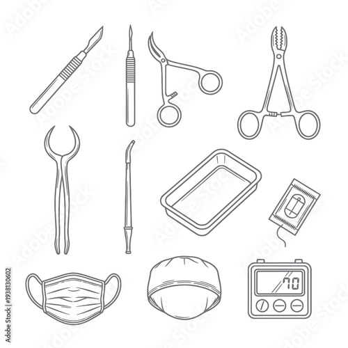 Professional Dental Surgery and Medical Precision Tools Set