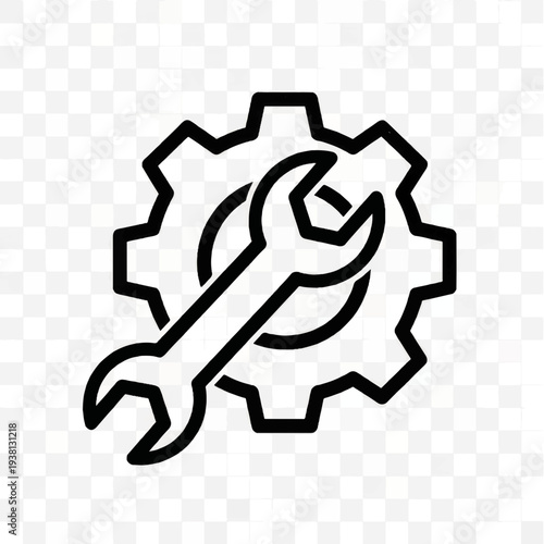 Wallpaper Mural Wrench and Gear Icon Symbolizing Maintenance. Torontodigital.ca
