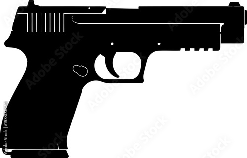 Compact handgun silhouette in side profile