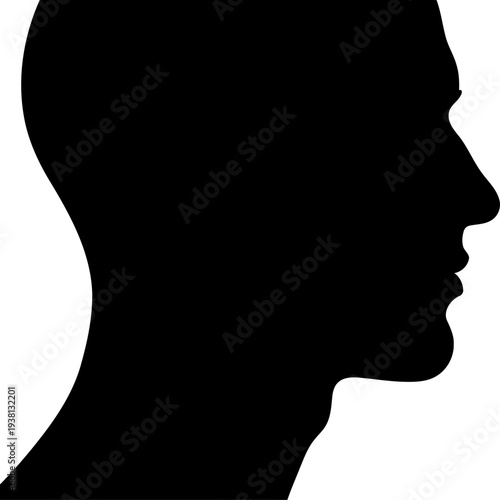 Human male head profile silhouette facing right
