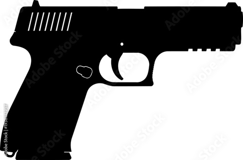 Modern semi-automatic handgun silhouette showing the side profile