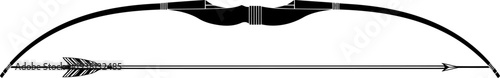 Traditional recurve bow and arrow silhouette
