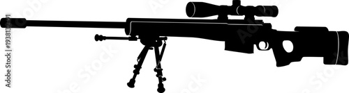 Tactical sniper rifle silhouette facing left
