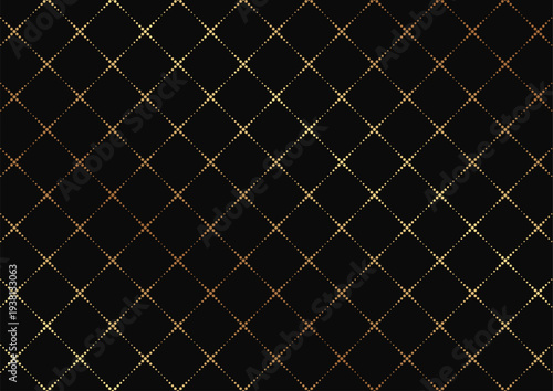 Luxury geometric abstract background with golden rhombuses mosaic. Premium seamless pattern with glitter.