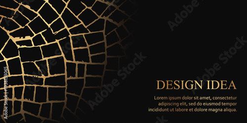 Luxury abstract black backgrounds with gold. Greeting and business card, rsvp template, header. Premium design.