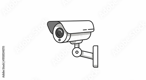 Security Surveillance Camera Mounted on Wall for Property Protection
