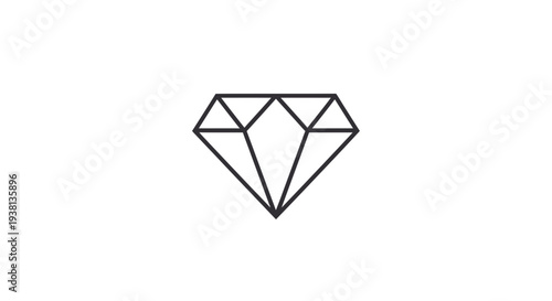 Sparkling Diamond Gemstone Illustration, Faceted Jewel Design Element