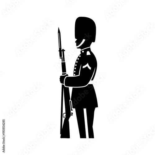 British Royal Guard Silhouette with Rifle.