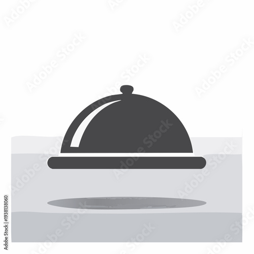 Iconic Cloche Serving Dish Illustration for Culinary and Dining Design