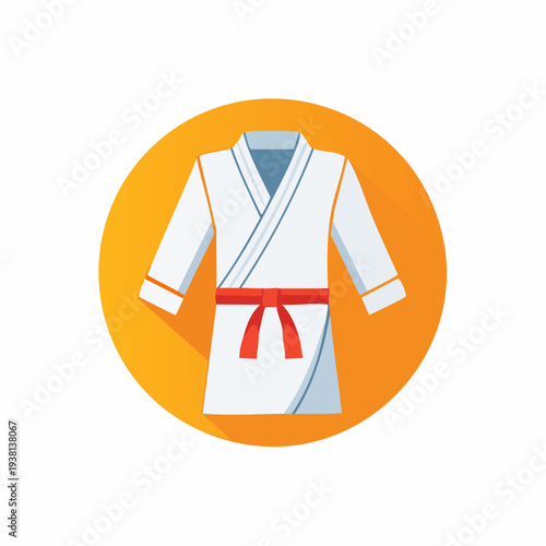Martial Arts Uniform on Orange Background