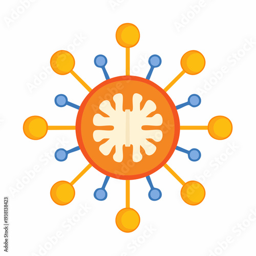 Abstract illustration of a virus or cell structure, isolated