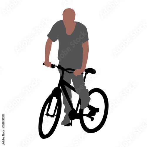 Man riding bicycle silhouette doing outdoor activity