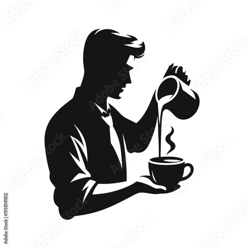 Man pouring coffee, enjoying morning ritual