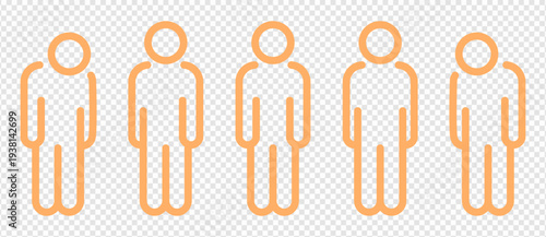 presentation people, set of vector silhouettes, Outline Person Icons