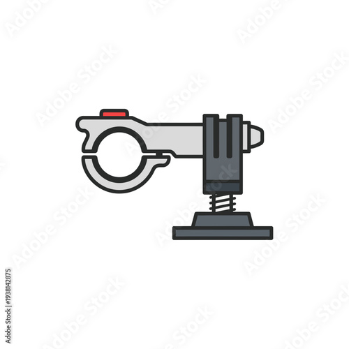 Mounting bracket with a universal clamp for action cameras and accessories, adjustable for optimal positioning and stability