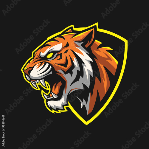 Tiger Head Logo Design Illustration.