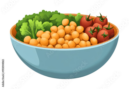 Vegan Buddha Bowl - Fresh and Nutritious Vegan Dish - Isolated on White Background