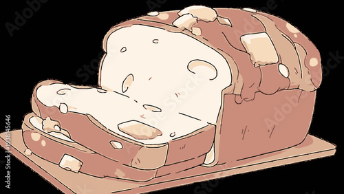 Artisan Bread Loaf with Fruit, Freshly Baked Pastry for Breakfast