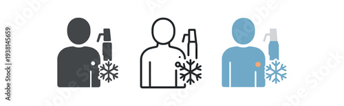 cryosurgery simplified patient figure with dot on and snow crystal