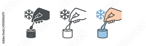 cryosurgery hand holding cotton swab cooled metal cup concept