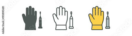 cryosurgery protective glove and small metal cryotip side by side