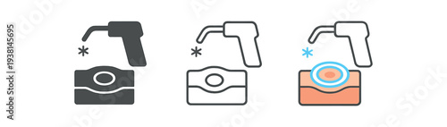 cryosurgery small cross section of skin with icy ring around