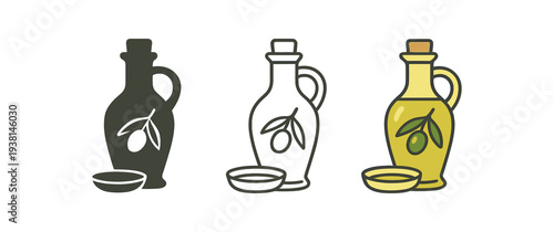 food bottle of olive oil and small dish
